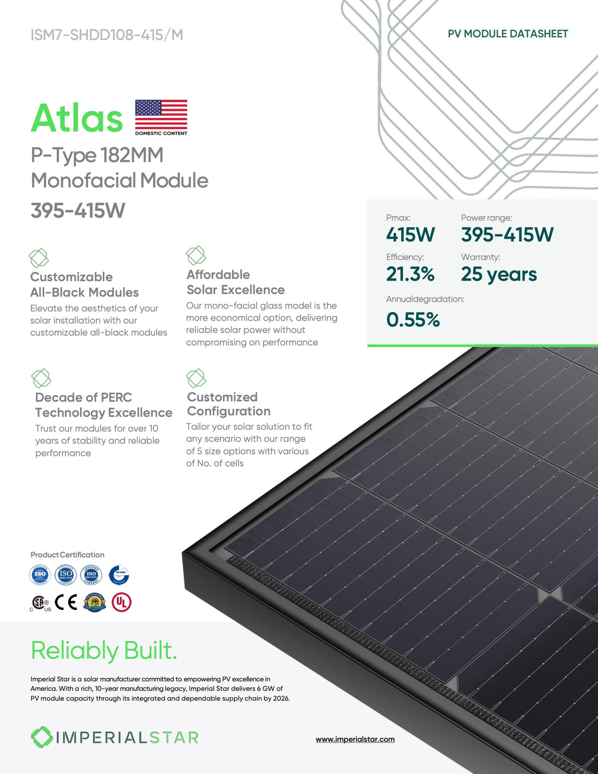 Imperial Star 400W Solar Panel